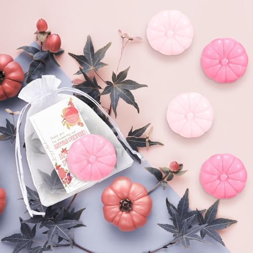 Liliful 50 Sets Pumpkin Soap Baby Shower Favors with Cards and Bags, Pink - Image 6