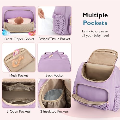 mommore Diaper Bag Backpack, Stylish Mini Travel Bag with Changing Pad - Image 5