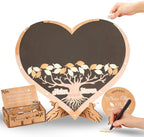 Personalized Heart Family Tree Wedding Guest Book Alternative, Rustic Boho by Handmade