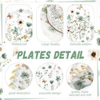 Wildflower Party Decorations, Paper Plates Napkins Cups Serve 50, Green - Image 2