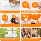 2 Sets Adjustable Balloon Column Stand Kit with Bases（ Orange and Black） - Image 4