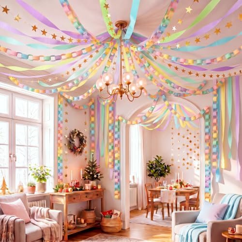 TaoBary Pastel Party Decorations 400 Extra Paper Chain - Image 6