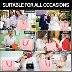 EUSOAR Large Pink Shopping Bags with Handles, 25 Pack 12.5x4.5x11 inches Gifts Wrap Bags Bulk, Retail Wrapping Bags for Wedding, Craft Grocery, Boutique, Party Favor, Business - Image 5