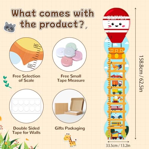 Personalized Wooden Traffic Growth Chart Height Ruler,Custom Name Baby Height Growth Chart Wall Toddler Boys Girls,Nursery Wall Decor Baby Room,Child Height Wall Chart - Image 2