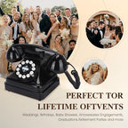 Audio Guest Book Wedding Phone,Audio GuestBook,Phone GuestBook,Bridal Shower Party Gifts, Vintage Guest Book Telephone Record Customized Voice Message for Your Wedding Party (Retro Black) - Image 3