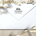 Personalized Bicycle Heart Return Address Stamp, Self Inking Name Stamp - Image 4