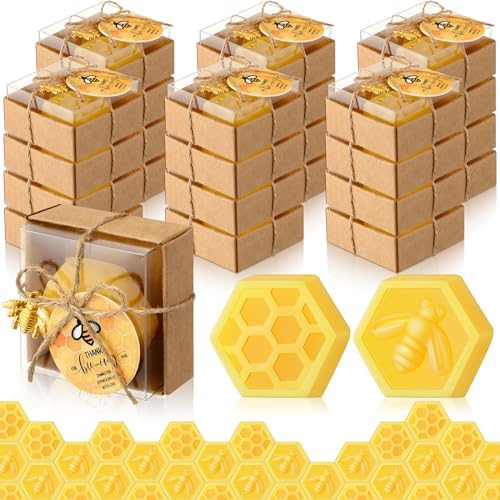 48 Set Bee Baby Shower Return Favors, Honeycomb Soap,Solid by Leletong