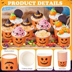 Honeydak 400pack 5oz Halloween Pumpkin Snack Cup Jack Lantern Ice Cream Cup - Image 2