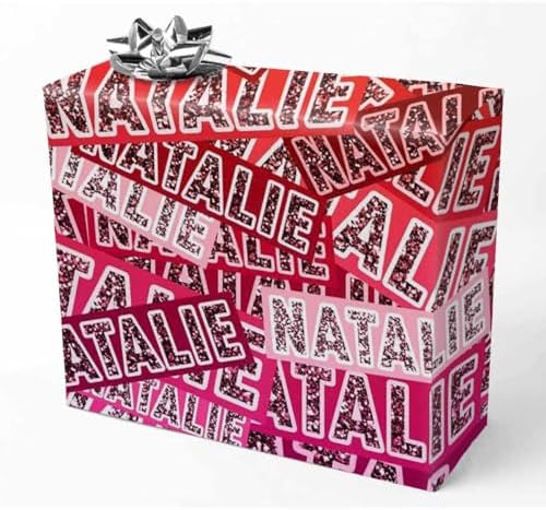 AOFUN Custom Gift Wrapping Paper Wrapping Paper For Men Cute Birthday Wrapping Paper Baby Girl Wrapping Paper Baby Shower Personalized Name Text 3 Rolls 58"" x 23"", Style 9 by Unknown