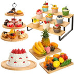 Teenyyou 5 Pcs Wood Dessert Table Display Set Cupcake Stand, Light Color by Teenyyou