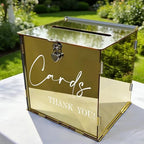 Gold Acrylic Card Box with Lock & Slot, Classy Golden Wedding Card Boxes for Reception, Luxury Monetary Envelope Gift Box for Party Graduation Birthday Anniversary Baby Shower All Occasions - Image 4