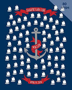 Nautical Baby Shower Guest Book Alternative Poster Print - Bridal Shower Alternative Guest Book - Sailor Guest Book - Personalized Wedding Guest Book Poster Print -16x20-50 or 80 Signatures - Image 2