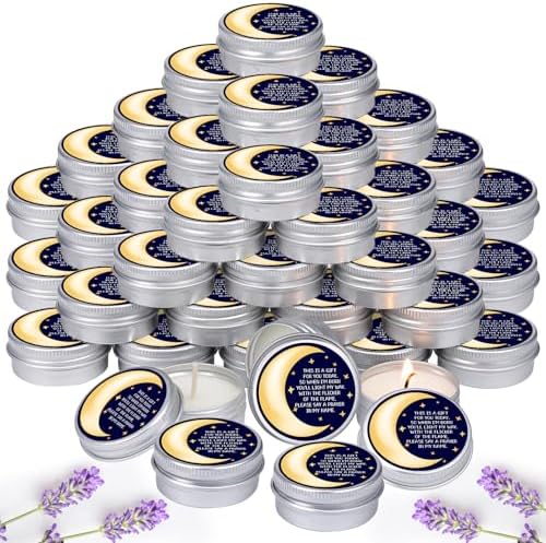 MTLEE 50 Pcs Over The Moon Baby Shower Candles 1 Oz, Blue by MTLEE