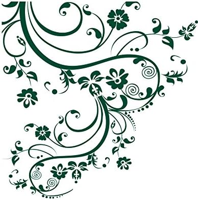 Forest Green Swirl Flower Floral Decal Design. Edge to Edge Decal. #262A (100" X 29") #262A by Stickerbrand