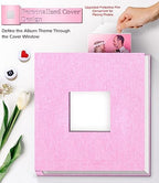 Artfeel Photo Album Self Adhesive Scrapbook Album for 3x5 4x6 5x7 8x10 Pictures,40 Pages Linen Cover with Display Window DIY Photo Book,Ideal Gifts for Family Travel Wedding Baby - Image 2