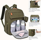 BabbleRoo Diaper Bag Backpack - Travel Large Baby Diaper Bag with Changing pad, Waterproof Baby Bags for Mom & Dad, Unisex Bags with Pacifier Case, Luggage Strap & Stroller Clips– Army Green - Image 6