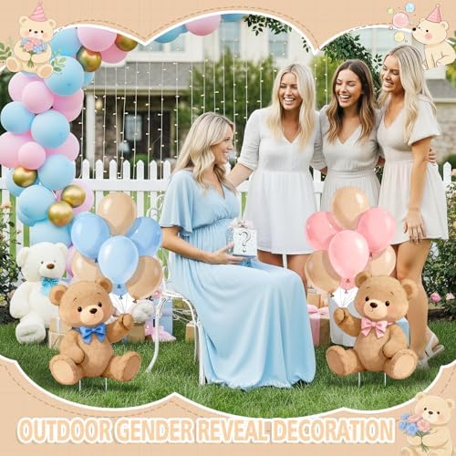 2Pcs Gender Reveal Pink Blue Bear Cardboard Cutouts Standup - Image 6