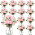 Zeyune 12 Sets Mason Jar Flowers Centerpiece Table Decorations,Light Pink by Zeyune
