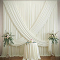 20×12ft Wrinkle Free Ivory Backdrop Curtain for Wedding Parties, 4 Panels 5×12ft Long Soft Silky Polyester Backdrop Drapes Cream Photo Back Drop Curtains for Party Photography Background Cloth by ENJOYYOURPARTY