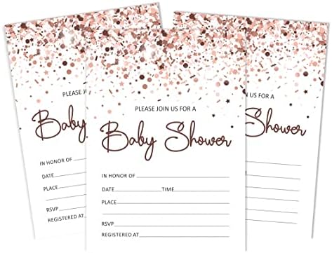 Pack of 30, Boy/Girl Baby Shower Party Collection, Baby Shower Invitation Cards, Fill in the Blank Invites WIth Envelopes, Confetti Theme Party Supplies - Image 6