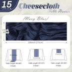 15 Pack Navy Blue Cheesecloth Table Runner 17 x 108 inch Cheese Cloth Table Runners 9ft Blue Table Runner Rustic Romantic Sheer Gauze Runner for Wedding Party Baby Shower Table Decoration - Image 2