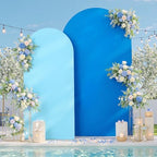 Blue Royal Blue Arch Backdrop Cover Set of 2-7.2ft 6ft Dual Color Wedding Arch Cover,Wrinkle Free Stretchy Spandex Fitted Chiara Arch Stand Cover for Boss Baby Birthday Party Photo Photography by LeegleriTableSkirt