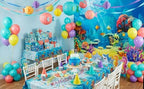 CHAIYA Under The Sea Backdrop Ocean Little Mermaid Backdrop Background for Under The Sea Theme Baby Shower Photo Booth Banner Party Cake Table Decoration 10x8ft - Image 3