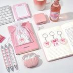 96 Pcs Pink Bow Baby Shower Favors for Guest 24 Set Bow Coquette Notebook and Pen with Keychain & Gift Bag, Girls Pink Party Supplies Bridal Shower Gender Reveal Gifts Birthday Party Decorations - Image 5