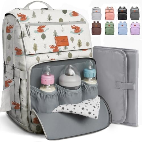 PILLANI Baby Diaper Bag Backpack - Baby Bag for Boys & Girls, Toddler Backpack, Large Capacity Travel Diaper Bags w/Changing Pad, Waterproof Diaper Backpack - Best Shower Gifts for Boys - Baby Stuff by Pillani
