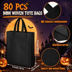 Amylove 80 Pcs Non Woven Tote Bags Bulk Large Reusable Gift Bag Reusable Grocery Bags, 15 x 11. 8 x 4 Inches - Image 3