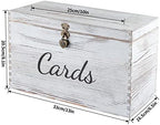 MDLUU Wood Wedding Card Box, Rustic Wedding Money Case with Lock, Envelope Holder Card Receiving Box for Reception, Birthday Party (White) - Image 3