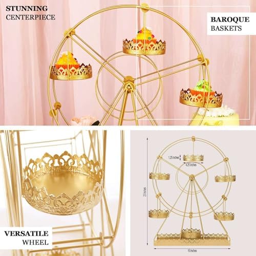 Efavormart 2 Sets of Large Metallic Gold Bird Cage Wedding Centerpiece Table Party Decor All Occasions - 9",13" Tall - Image 4