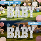 Baby Marquee Letters, 2FT White Lights Baby Shower Decorations - Image 2