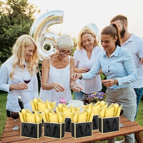 EQOREIIN 50 Pcs Metallic Paper Small Gift Bags with Handles & Tissue Paper - Image 6