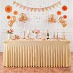 2 Packs Dark Champagne Spandex Tableclothes for 8 Foot Rectangle Tables, Wrinkle Free 8ft Fitted Table Cover Stretch Table Cloth Desk Skirt for Weddings Baby Shower Birthday Party Banquet Decorations - Image 3