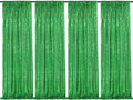 Green Sequin Backdrop 4 Panels 2FTx8FT Glitter Wedding Photo Backdrop by QueenDream