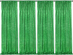 Green Sequin Backdrop 4 Panels 2FTx8FT Glitter Wedding Photo Backdrop by QueenDream