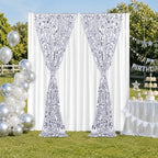 Silver Sequin Backdrop Curtain 2 Panels 2ftx8ft 18mm Glitter Shimmer Background Drapes for Wedding Party Baby Shower Photo Booth Decorations - Image 6