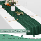 16 Pack Emerald Green Cheesecloth Table Runners 20x120 Inch Gauze Table Runner Cheese Cloth 10FT Green Table Runner Rustic Sheer Runner for Wedding Baby Shower Birthday Party Table Decor - Image 6