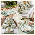 300Pcs Sage Green Plastic Silverware Set, Full Size Disposable for Dinner - Image 6