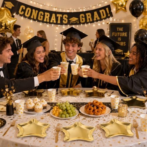 120 Pcs/24 Sets Gold Star Party Tableware Set for Guests - Image 6