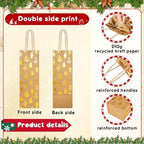 Harloon 32 Pack Wine Bottle Gift Bags with Handles 4 Designs,Kraft Color - Image 3