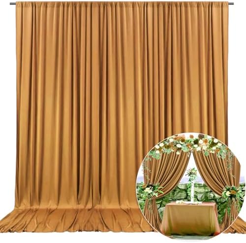 10 x 7 Feet Brown Backdrop Curtain for Partie, Background Curtains for Photoshoot, Birthday, Wedding, Halloween, Thanksgiving, Christmas Day, New Year Party Decorations 5Ft x 7Ft, 2 Panels by ZEBMOON