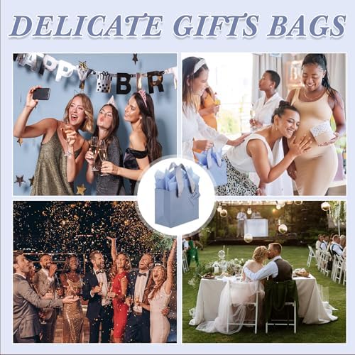 Qilery 50 Pcs Halloween Small Gift Bags, Dusty Blue, 4.7 x 2.4 x 3.9'' - Image 6