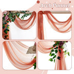 Pack of 2 Wedding Arch Drape Panel Fabric 30" x 30ft - Terracotta - Image 5