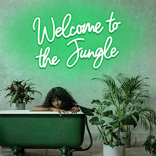 Welcome to the Jungle LED Neon Signs Green Neon Lights for Wall Decor USB Light Up Sign For Garden Home Porch Store Christmas Living Room Bar Decoration(16.5 * 11Inch) - Image 6