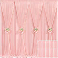 10 Panels Blush Pink Backdrop Curtain for Parties Wedding Wrinkle Free Pink Photo Curtains Backdrop Drapes Fabric Decoration for Baby Shower Birthday Party 50ft(W) x 10ft(H) by Tao-GePartyDecorations