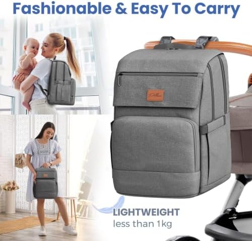 PILLANI Baby Diaper Bag Backpack - Large Bag for Boys & Girls, Waterproof Diaper Backpack - Travel Diaper Bags w/Changing Pad, Baby Registry Search & Shower Gifts - Essentials Must Haves Newborn Stuff - Image 6