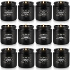 YOROXRG Scented Candles Gifts Set 12 Pack Soy Wax Travel Tin Jar Candles for Home 3.05 OZ for Mom for Christmas, Birthday, Thanksgiving, Mother's Day,Father'Day(Black) by YOROXRG