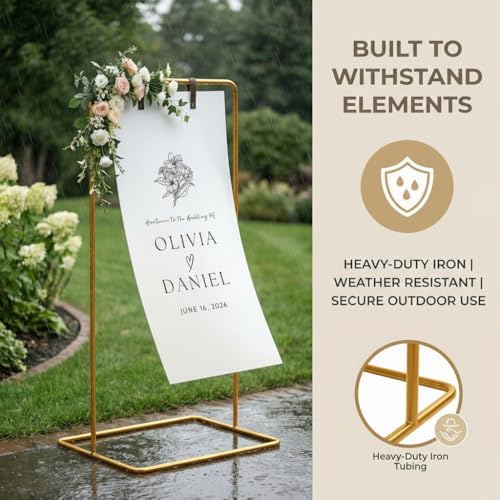 Wedding Welcome Sign Stand Fabric Banner Stand With Design Bundle Rose Vine - Image 4